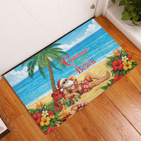 Hawaii Jolly Christmas Rubber Doormat Xmas Is Better At The Beach LT05 - Polynesian Pride