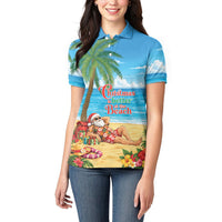 Hawaii Jolly Christmas Women Polo Shirt Xmas Is Better At The Beach