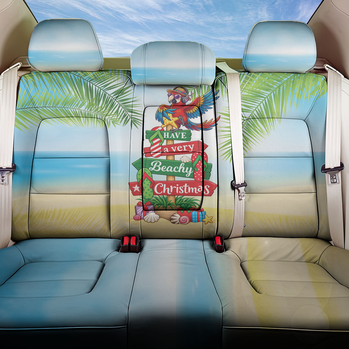 Hawaii Christmas Back Car Seat Cover Have A Very Beachy Christmas