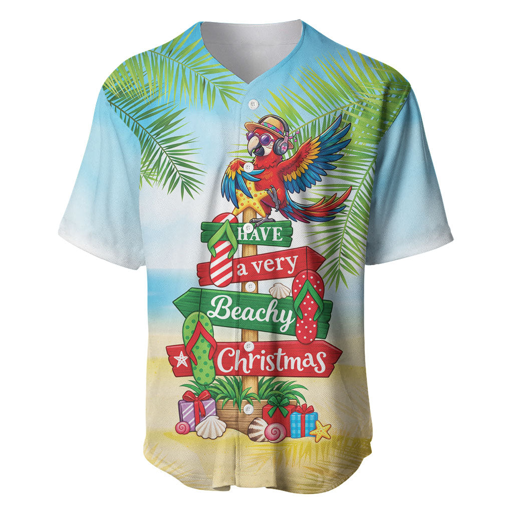 Hawaii Christmas Baseball Jersey Have A Very Beachy Christmas LT05 Multicolor - Polynesian Pride