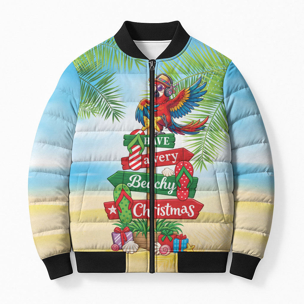 Hawaii Christmas Bomber Puffer Jacket Have A Very Beachy Christmas LT05 Unisex Multicolor - Polynesian Pride