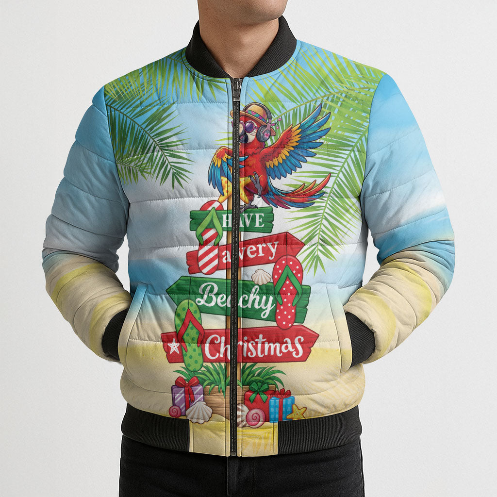 Hawaii Christmas Bomber Puffer Jacket Have A Very Beachy Christmas LT05 - Polynesian Pride