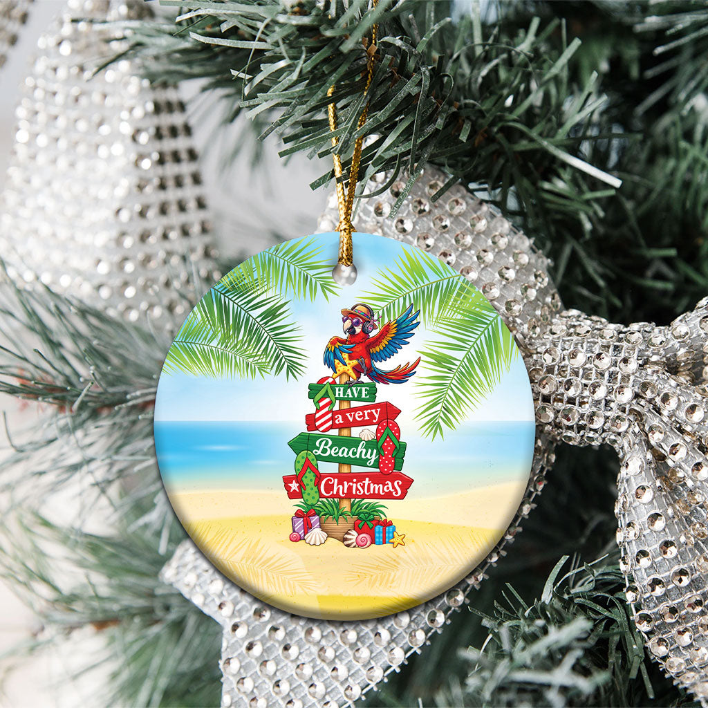 Hawaii Christmas Ceramic Ornament Have A Very Beachy Christmas LT05 - Polynesian Pride