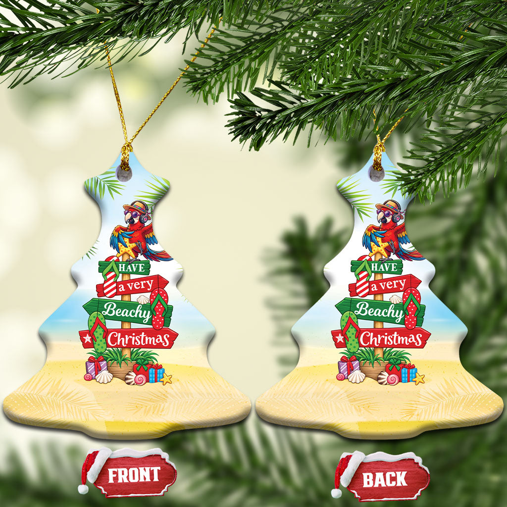 Hawaii Christmas Ceramic Ornament Have A Very Beachy Christmas LT05 Christmas Tree Multicolor - Polynesian Pride