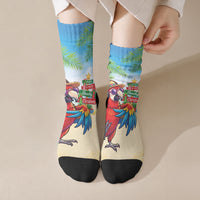 Hawaii Christmas Crew Socks Have A Very Beachy Christmas LT05 Crew Socks Multicolor - Polynesian Pride
