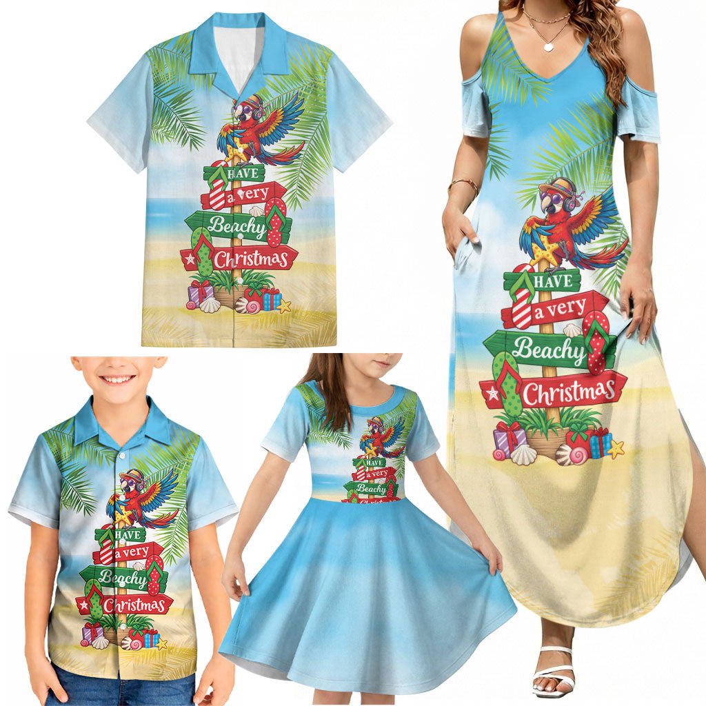 Hawaii Christmas Family Matching Summer Maxi Dress and Hawaiian Shirt Have A Very Beachy Christmas