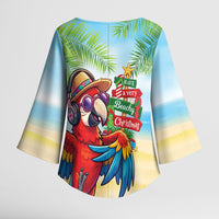 Hawaii Christmas Kimono Sleeve Blouse Have A Very Beachy Christmas LT05 - Polynesian Pride