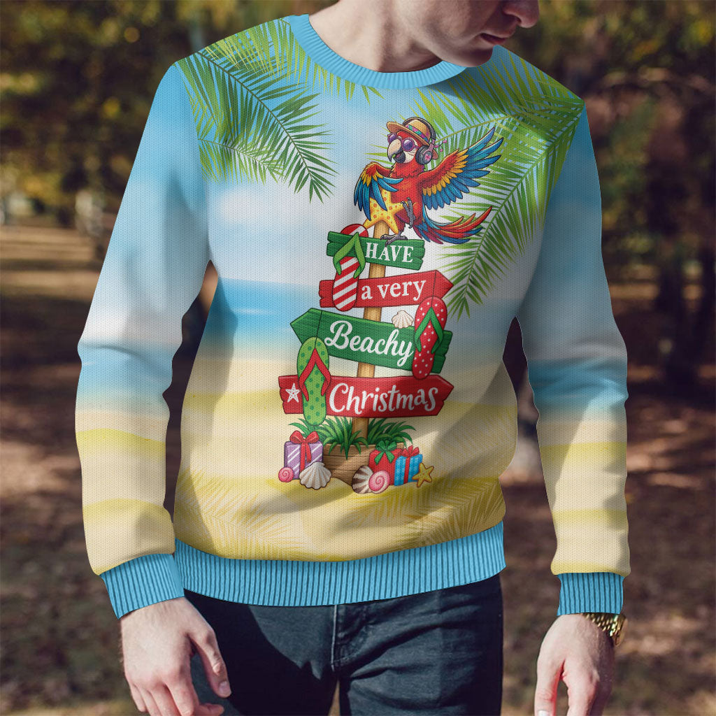 Hawaii Christmas Ugly Christmas Sweater Have A Very Beachy Christmas LT05 - Polynesian Pride