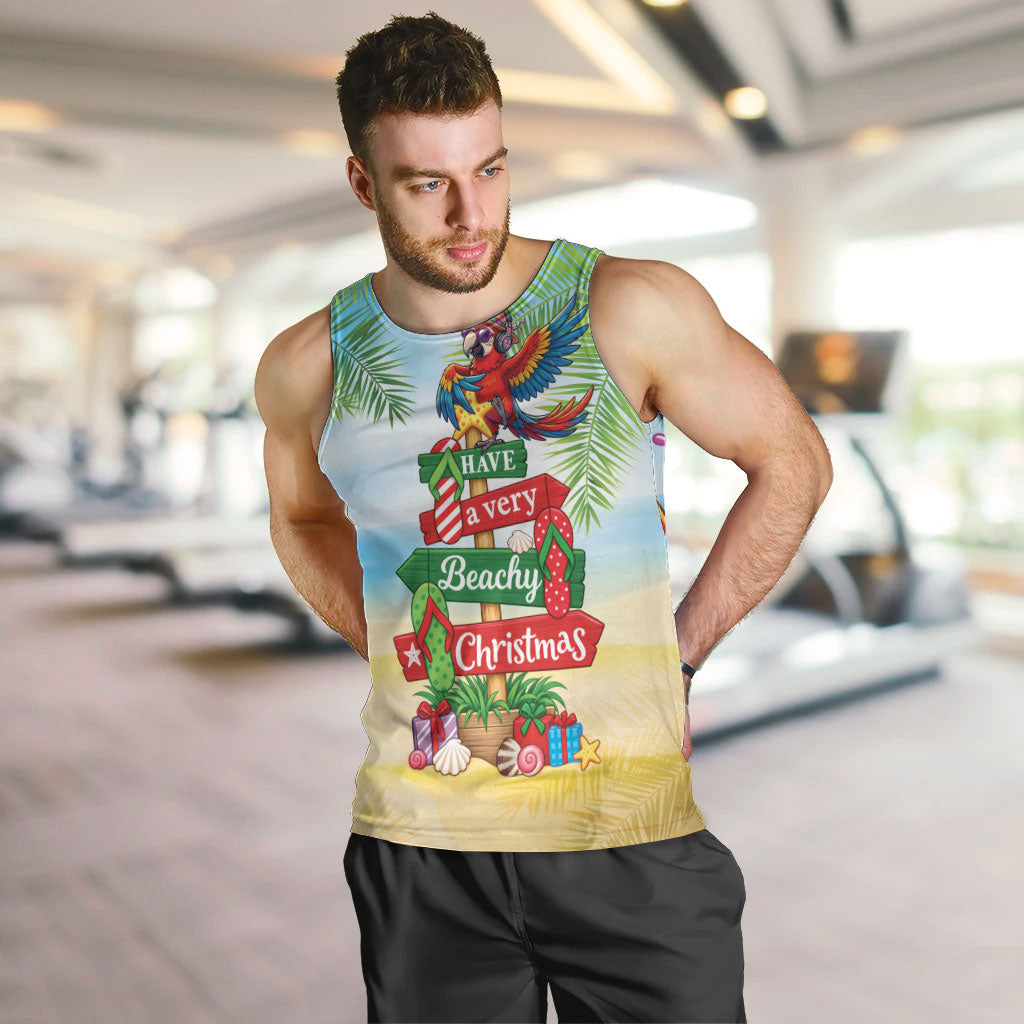 Hawaii Christmas Men Tank Top Have A Very Beachy Christmas LT05 Multicolor - Polynesian Pride