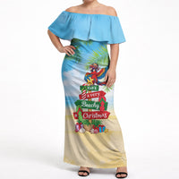 Hawaii Christmas Off Shoulder Maxi Dress Have A Very Beachy Christmas LT05 Women Multicolor - Polynesian Pride