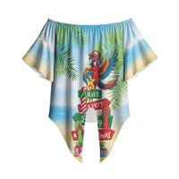 Hawaii Christmas Off Shoulder Wrap Waist Top Have A Very Beachy Christmas LT05 - Polynesian Pride