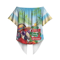 Hawaii Christmas Off Shoulder Wrap Waist Top Have A Very Beachy Christmas LT05 - Polynesian Pride