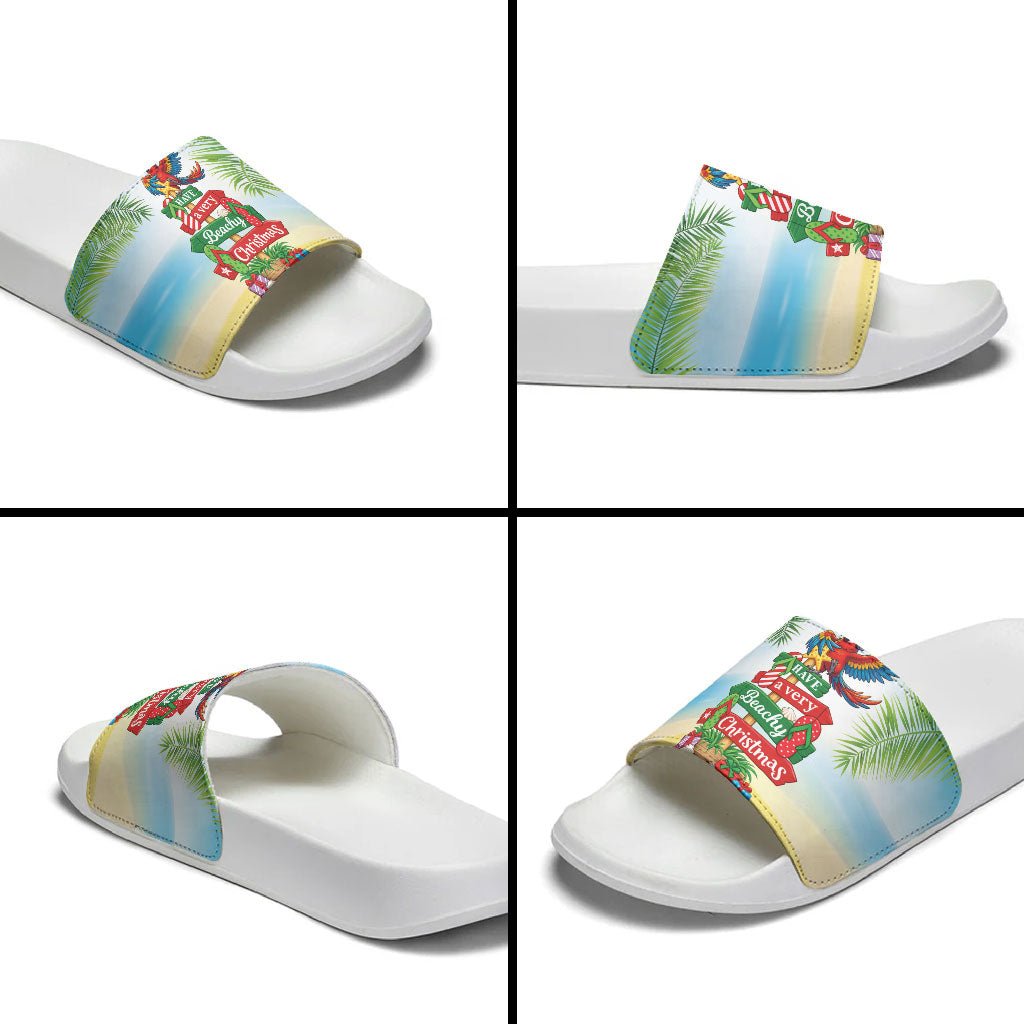 Hawaii Christmas Slide Sandals Have A Very Beachy Christmas LT05 - Polynesian Pride