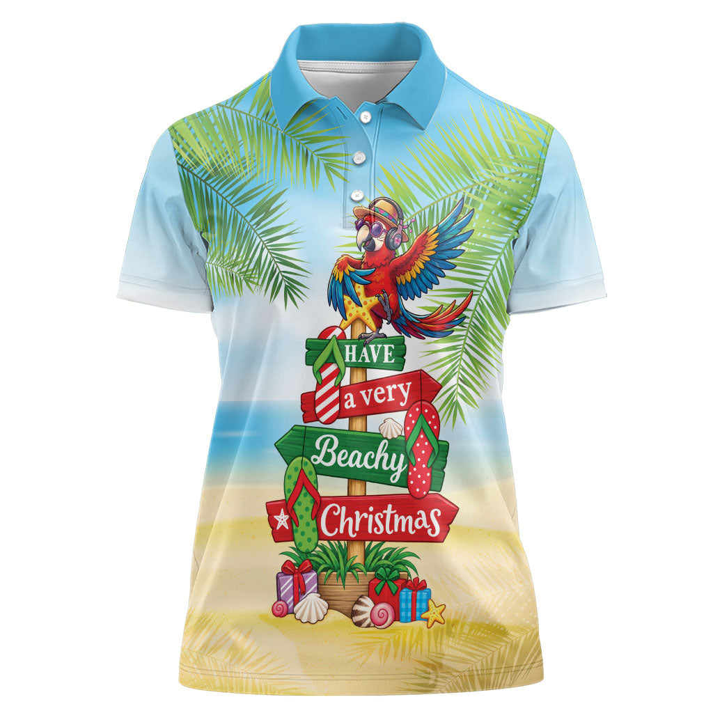 Hawaii Christmas Women Polo Shirt Have A Very Beachy Christmas