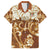 Personalized Fiji Spring Break Family Matching Puletasi Dress and Hawaiian Shirt Fijian Tapa Pattern Brown LT05 Dad's Shirt - Short Sleeve Brown - Polynesian Pride