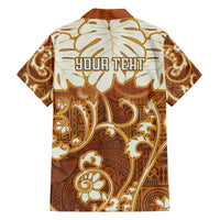 Personalized Fiji Spring Break Family Matching Summer Maxi Dress and Hawaiian Shirt Fijian Tapa Pattern Brown LT05 - Polynesian Pride