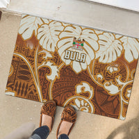 Fiji Spring Break Rubber Doormat Fijian Tapa Pattern Brown LT05 - Polynesian Pride