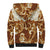 Personalized Fiji Spring Break Sherpa Hoodie Fijian Tapa Pattern Brown LT05 - Polynesian Pride