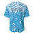 Personalized Fiji Spring Break Baseball Jersey Fijian Tapa Pattern Blue LT05 - Polynesian Pride