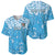 Personalized Fiji Spring Break Baseball Jersey Fijian Tapa Pattern Blue LT05 - Polynesian Pride