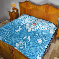 Fiji Spring Break Quilt Fijian Tapa Pattern Blue LT05 - Polynesian Pride