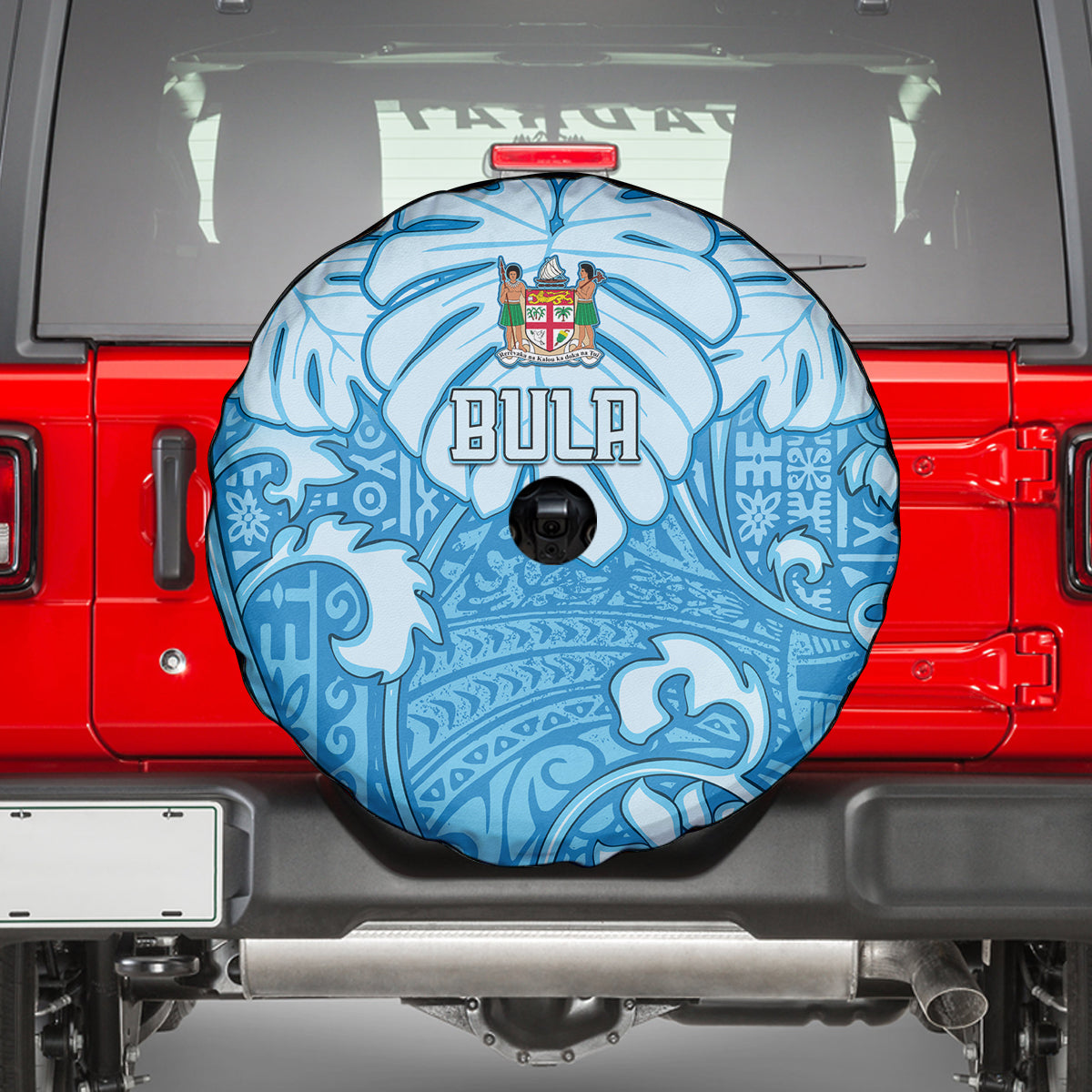Fiji Spring Break Spare Tire Cover Fijian Tapa Pattern Blue LT05 - Polynesian Pride
