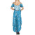 Personalized Fiji Spring Break Summer Maxi Dress Fijian Tapa Pattern Blue LT05 - Polynesian Pride