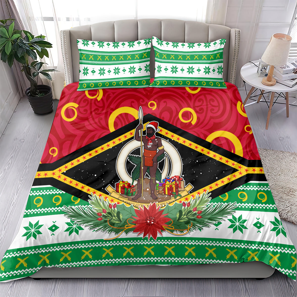 Vanuatu Christmas Bedding Set Santa God Yumi LT05 - Polynesian Pride