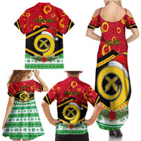 Personalized Vanuatu Christmas Family Matching Summer Maxi Dress and Hawaiian Shirt Santa God Yumi LT05 - Polynesian Pride