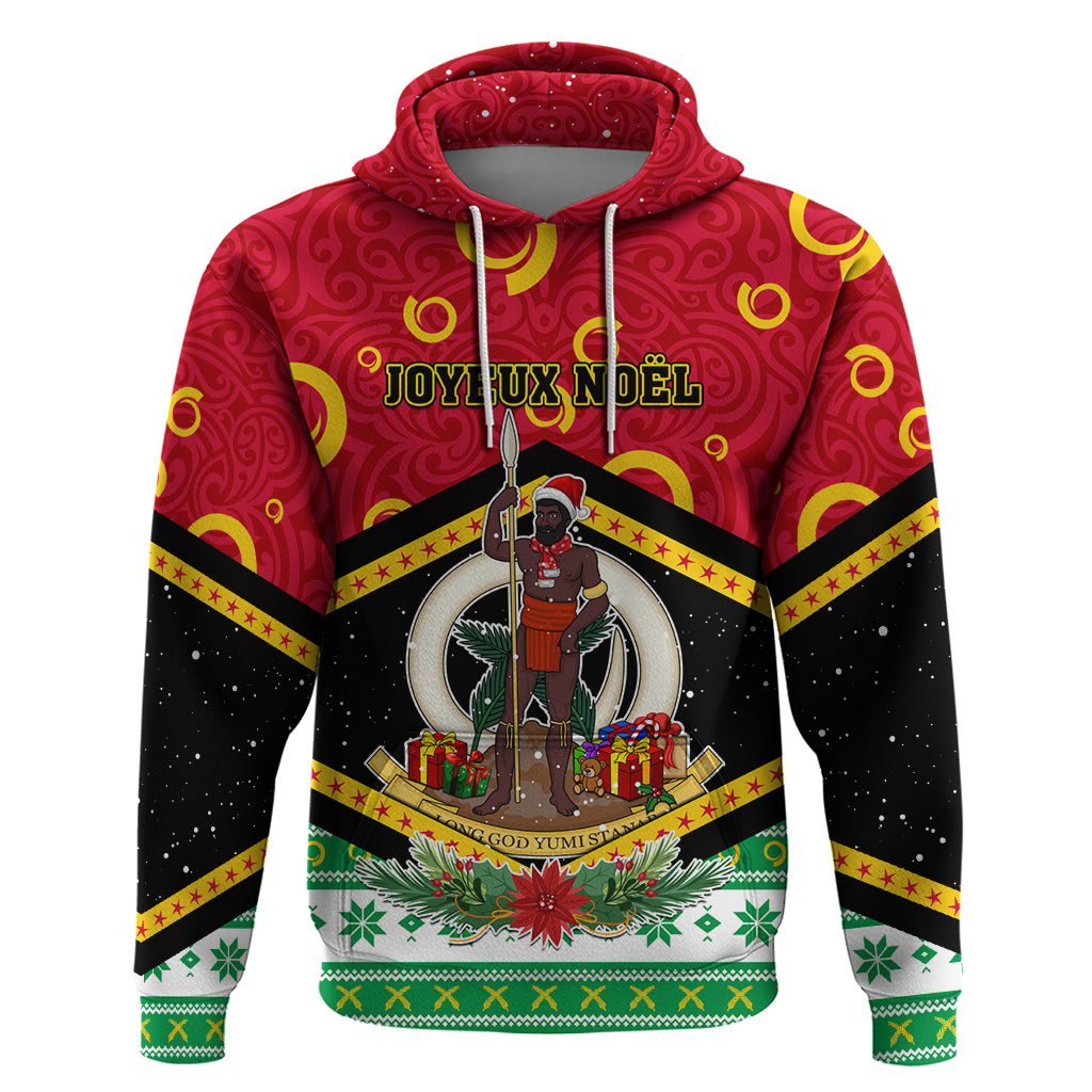 Personalized Vanuatu Christmas Hoodie Santa God Yumi LT05 Red - Polynesian Pride