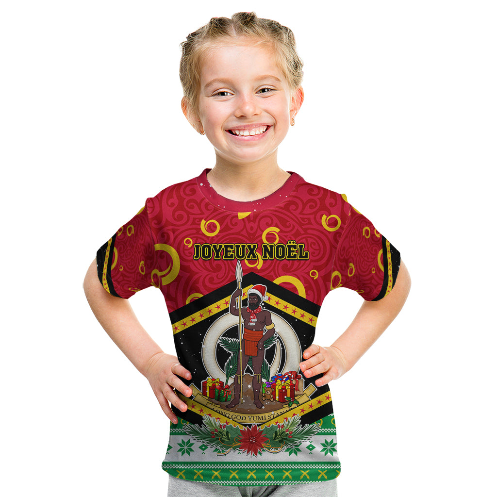 Personalized Vanuatu Christmas Kid T Shirt Santa God Yumi LT05 Red - Polynesian Pride