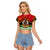 Personalized Vanuatu Christmas Raglan Cropped T Shirt Santa God Yumi LT05 Female Red - Polynesian Pride