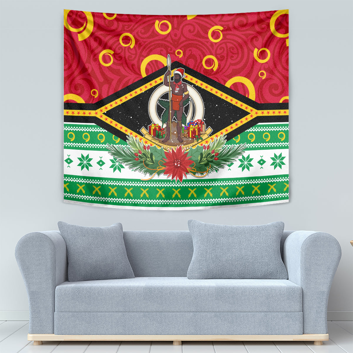 Vanuatu Christmas Tapestry Santa God Yumi LT05 - Polynesian Pride