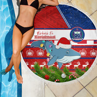 Samoa Christmas Beach Blanket Santas Whale Manuia Le Kerisimasi LT05 - Wonder Print Shop