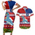 Personalized Samoa Christmas Couples Matching Short Sleeve Bodycon Dress and Hawaiian Shirt Santas Whale Manuia Le Kerisimasi LT05 Red - Polynesian Pride