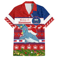 Personalized Samoa Christmas Family Matching Summer Maxi Dress and Hawaiian Shirt Santas Whale Manuia Le Kerisimasi LT05 Dad's Shirt - Short Sleeve Red - Polynesian Pride