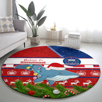 Samoa Christmas Round Carpet Santas Whale Manuia Le Kerisimasi LT05 - Polynesian Pride
