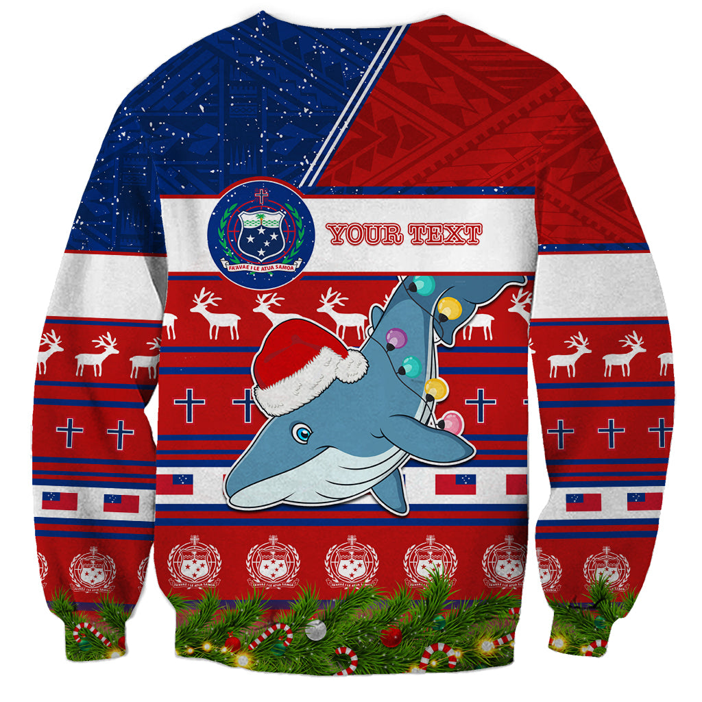 Personalized Samoa Christmas Sweatshirt Santas Whale Manuia Le Kerisimasi LT05 - Polynesian Pride
