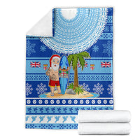 Fiji Christmas Blanket Santa Claus Surf Marau Na Kerisimasi LT05 - Polynesian Pride