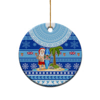 Fiji Christmas Ceramic Ornament Santa Claus Surf Marau Na Kerisimasi LT05 - Polynesian Pride
