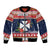 Wallis and Futuna Christmas Bomber Jacket Poinsettia Joyeux Noel