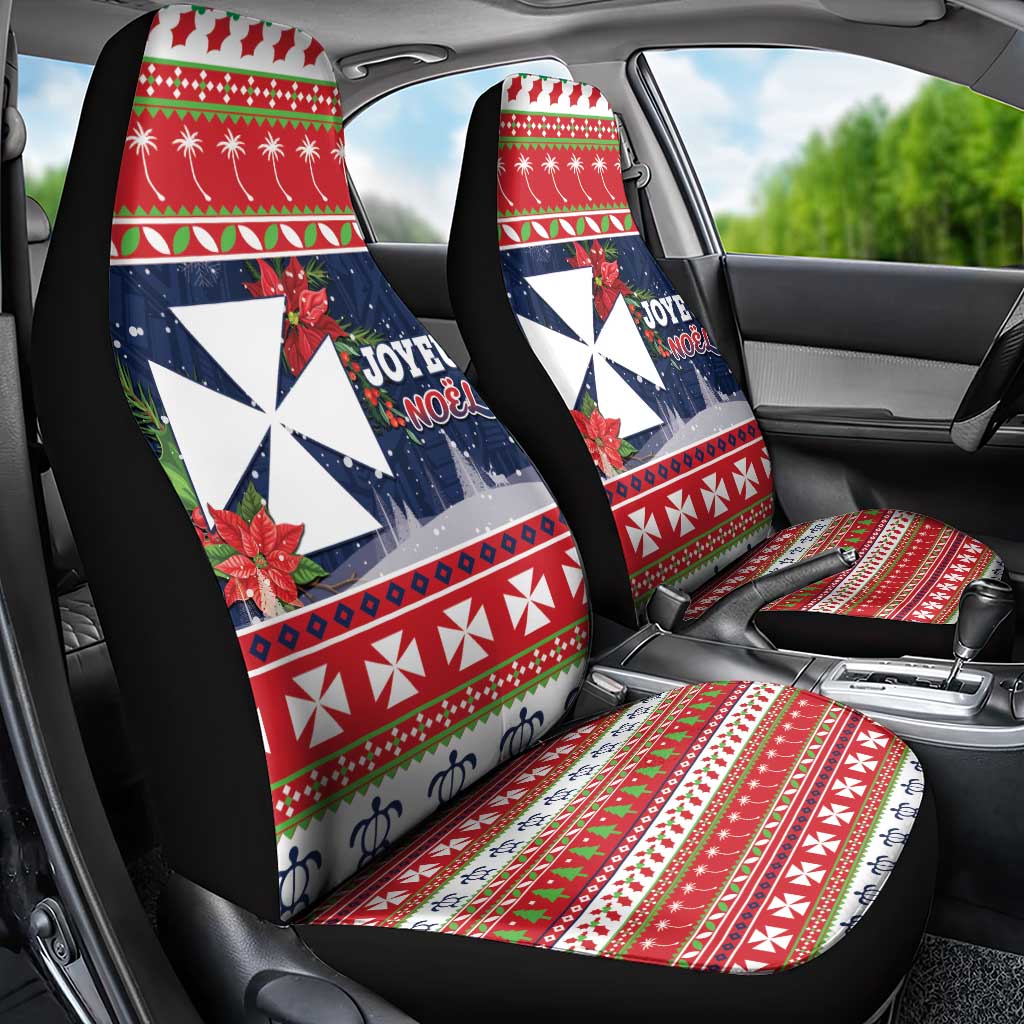 Wallis and Futuna Christmas Car Seat Cover Poinsettia Joyeux Noel
