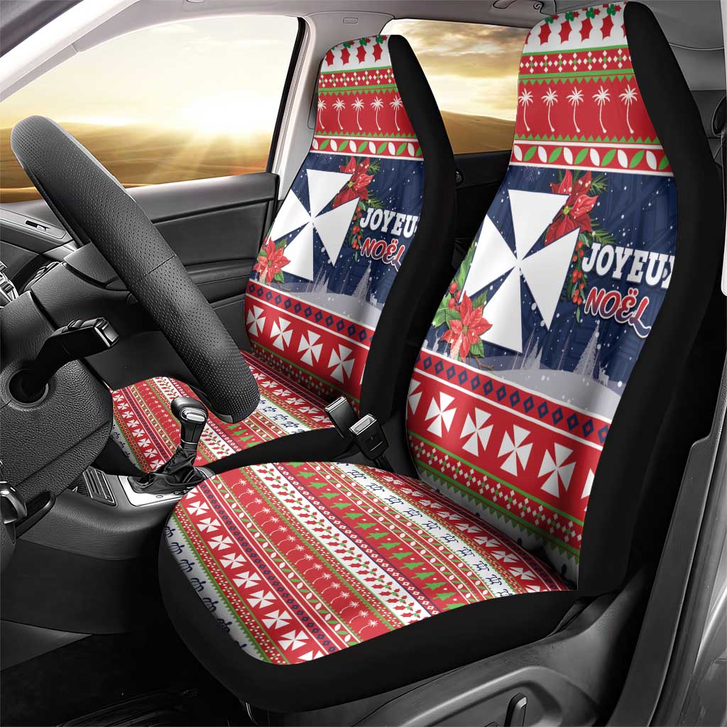 Wallis and Futuna Christmas Car Seat Cover Poinsettia Joyeux Noel