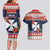 Wallis and Futuna Christmas Couples Matching Long Sleeve Bodycon Dress and Hawaiian Shirt Poinsettia Joyeux Noel