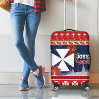 Wallis and Futuna Christmas Luggage Cover Poinsettia Joyeux Noel