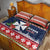 Wallis and Futuna Christmas Quilt Bed Set Poinsettia Joyeux Noel