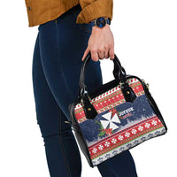Wallis and Futuna Christmas Shoulder Handbag Poinsettia Joyeux Noel