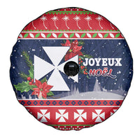 Wallis and Futuna Christmas Spare Tire Cover Poinsettia Joyeux Noel