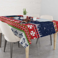 Wallis and Futuna Christmas Tablecloth Poinsettia Joyeux Noel