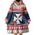 Wallis and Futuna Christmas Wearable Blanket Hoodie Poinsettia Joyeux Noel